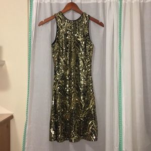Dress The Population Mia Black/Gold Sequin Dress